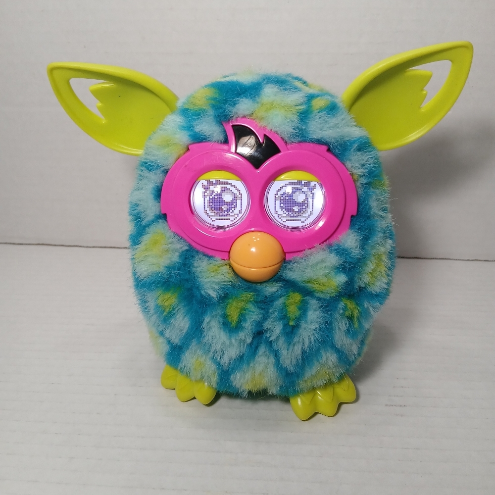 Hasbro Furby Boom Peacock Blue Yellow Interactive Talking Toy 2012 - Tested